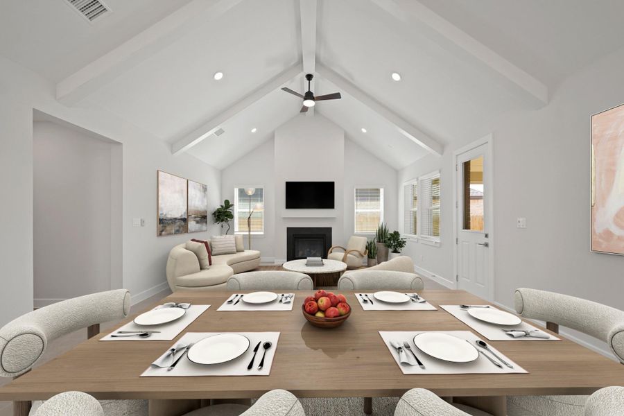 Open great room and dining area (*Photo not of actual home and used for illustration purposes only.)