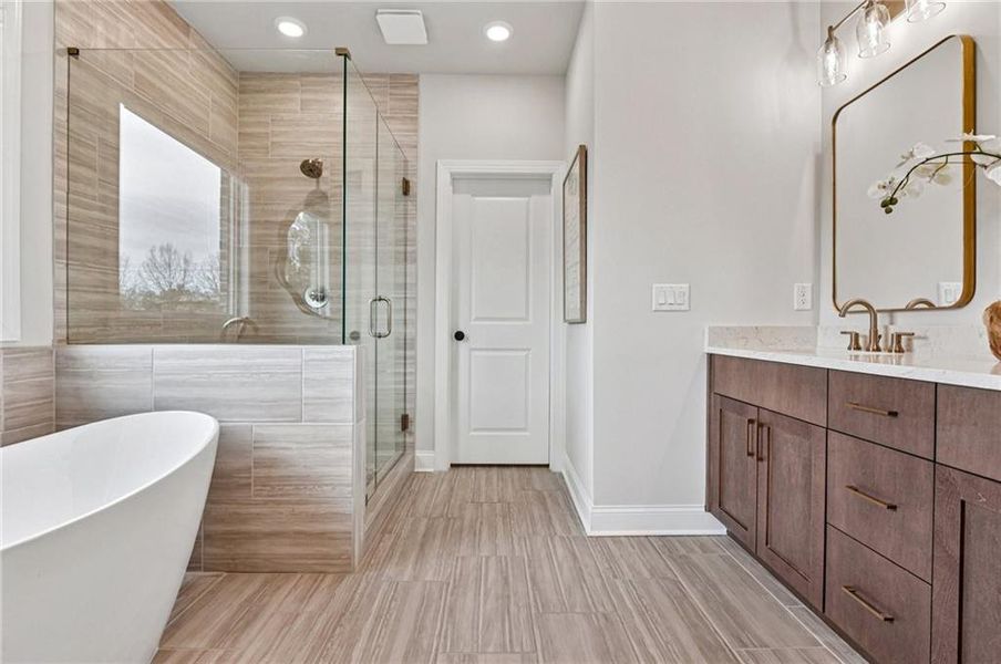 Furnished interior view inside a new home in Byers Park, Alpharetta (Image 48).