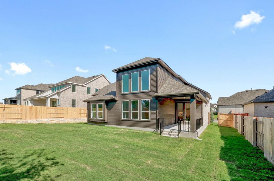 Exterior details and patio area of a home in Lariat, Liberty Hill (Image 2).