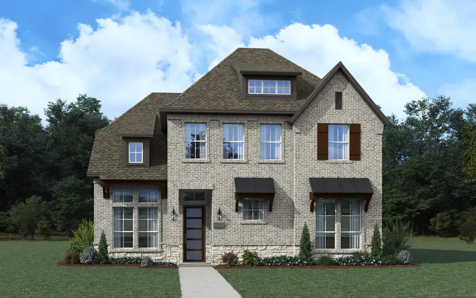 Representative exterior photo of a completed home built from the Medina – 50' by Chesmar Homes in The Grove Frisco, Frisco, TX (Image 5).