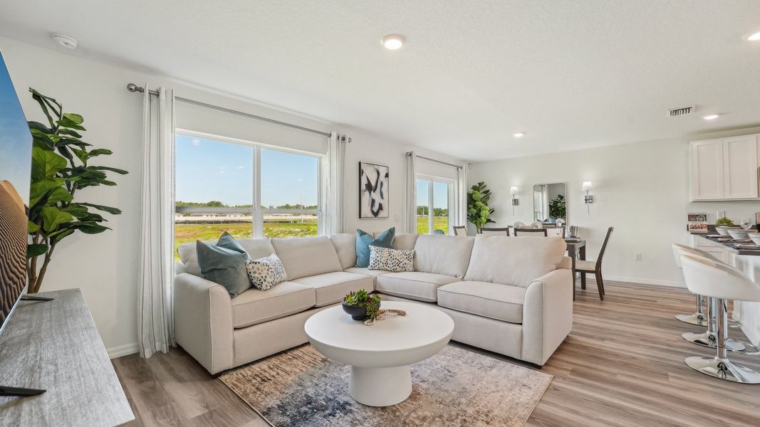 Representative furnished interior of a home built from the FREEPORT II by D.R. Horton in Sunset Hills, Summerfield (Image 17).