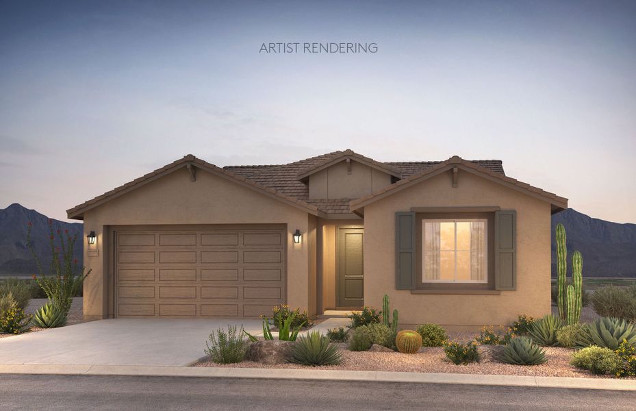 Representative exterior photo of a completed home built from the Cantania by Pulte Homes in Vistoso Canyon Estates, Oro Valley, AZ (Image 15).
