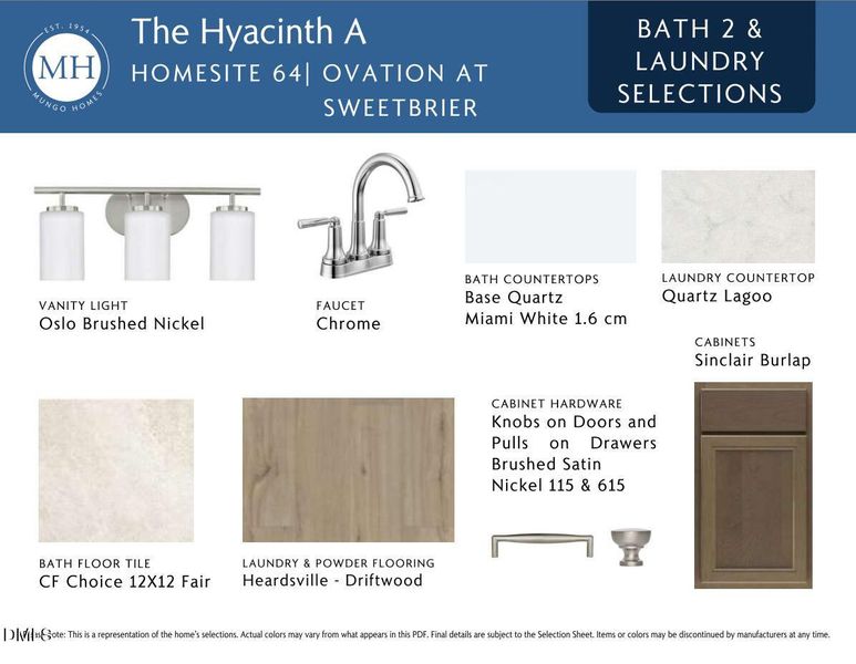 OVS 64 Bath 2 and Laundry selections OVS 64 Bath 2 and Laundry selections