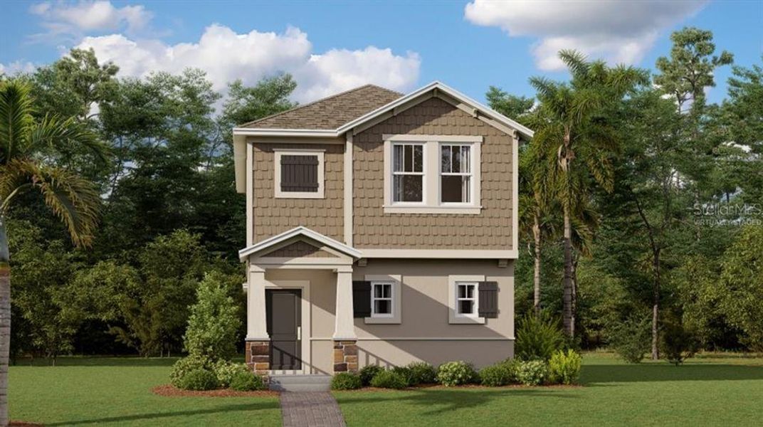 Front exterior of a home in the Rivington: Cottage Alley Collection community, located in Debary, FL (Image 15).