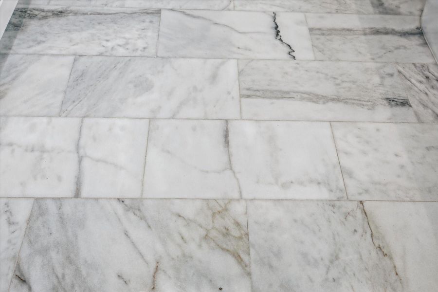 Marble Floor in the Primary Bathroom * Lots of Different Colors and Veining That Gives Extra Character. Marble Floor in the Primary Bathroom * Lots of Different Colors and Veining That Gives Extra Character.