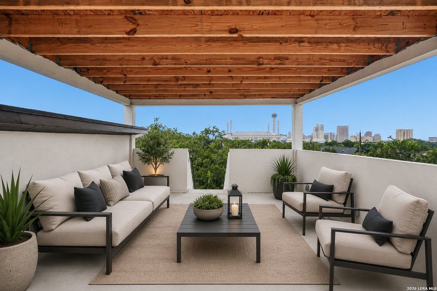 Exterior details and patio area of a home in , San Antonio (Image 2). Exterior details and patio area of a home in , San Antonio (Image 2).
