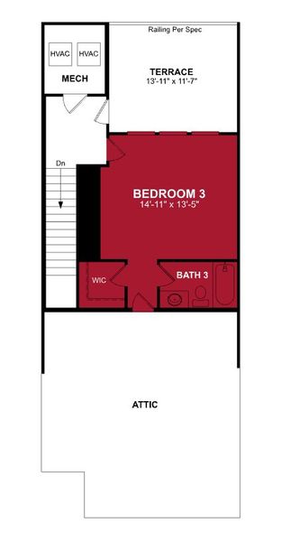 2D floor plan layout of this home in Bayside, Rowlett, TX (Image 5).