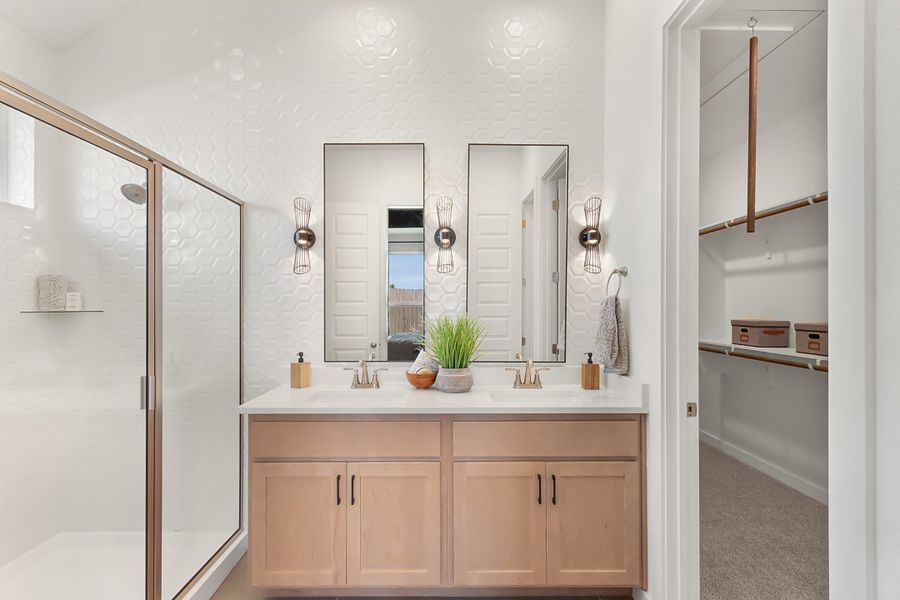 Representative furnished interior of a home built from the Austin – 45′ Lot by Chesmar Homes in Bridgeland, Cypress (Image 17).