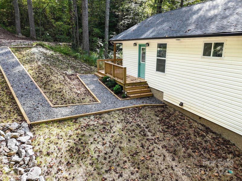 Exterior details and patio area of a home in , Asheville (Image 25).