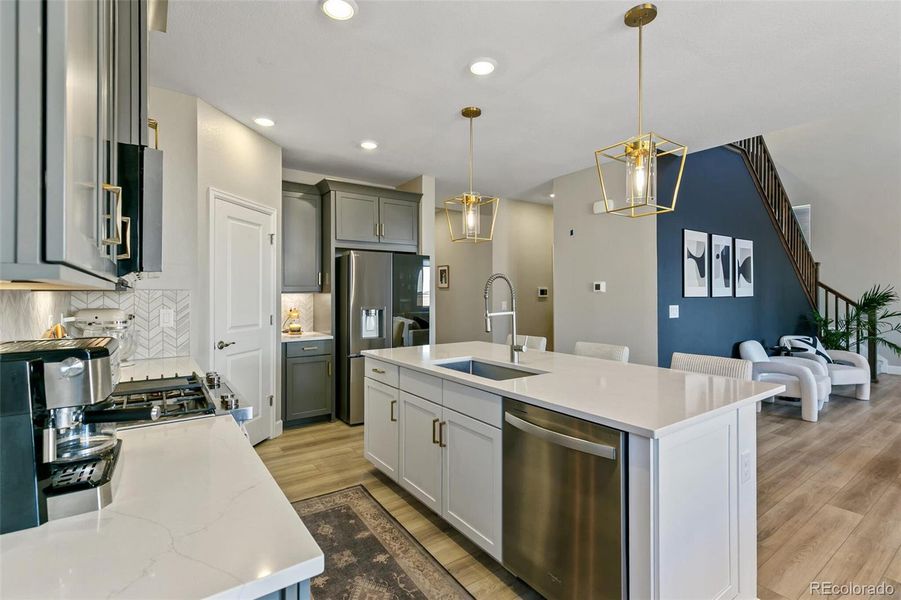 Furnished interior view inside a new home in Sunstone Village at Terrain, Castle Rock (Image 5). Furnished interior view inside a new home in Sunstone Village at Terrain, Castle Rock (Image 5).