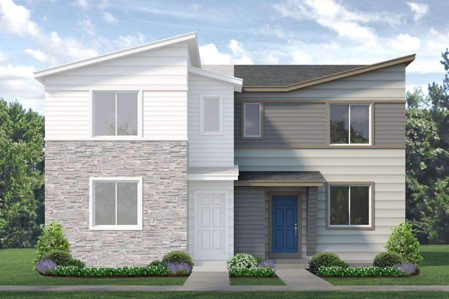 Representative exterior photo of a completed home built from the Congaree by Risewell Homes in Pintail Commons at Johnstown Village, Johnstown, CO (Image 9).