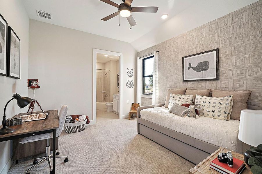 Representative furnished interior of a home built from the Bergamot by Caldwell Homes in The Highlands, Porter (Image 14). Representative furnished interior of a home built from the Bergamot by Caldwell Homes in The Highlands, Porter (Image 14).