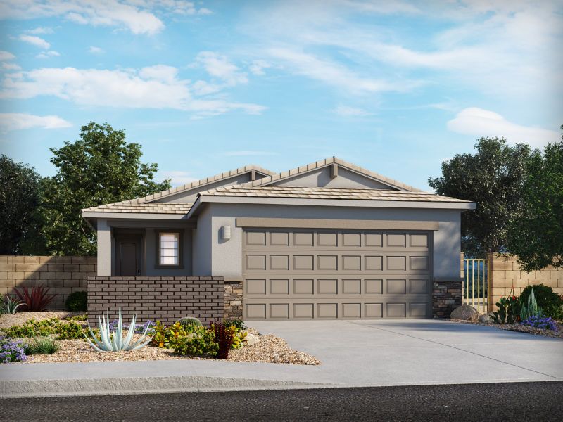 Representative exterior photo of a completed home built from the Opal by Meritage Homes in Summerstone II, Tucson, AZ (Image 2).