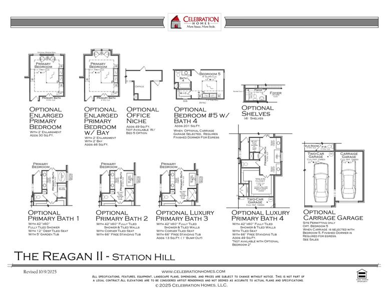 2D floor plan layout for the Reagan II by Celebration Homes in Station Hill, Franklin, TN (Image 3).