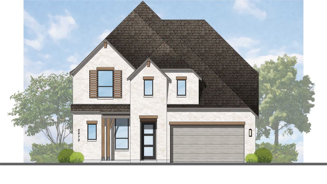 Representative rendering of the exterior for the Yorktown Plan by Highland Homes (Image 6).