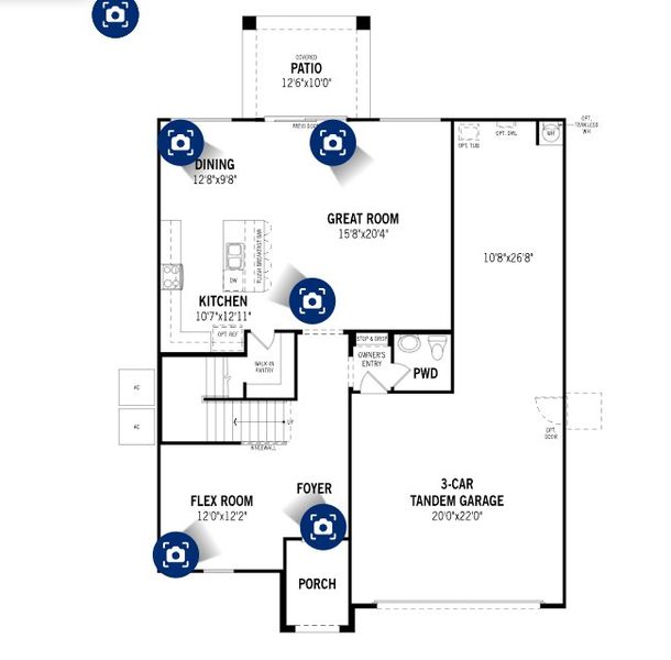 2D floor plan layout of this home in Pinnacle at San Tan Heights, San Tan Valley, AZ (Image 3). 2D floor plan layout of this home in Pinnacle at San Tan Heights, San Tan Valley, AZ (Image 3).