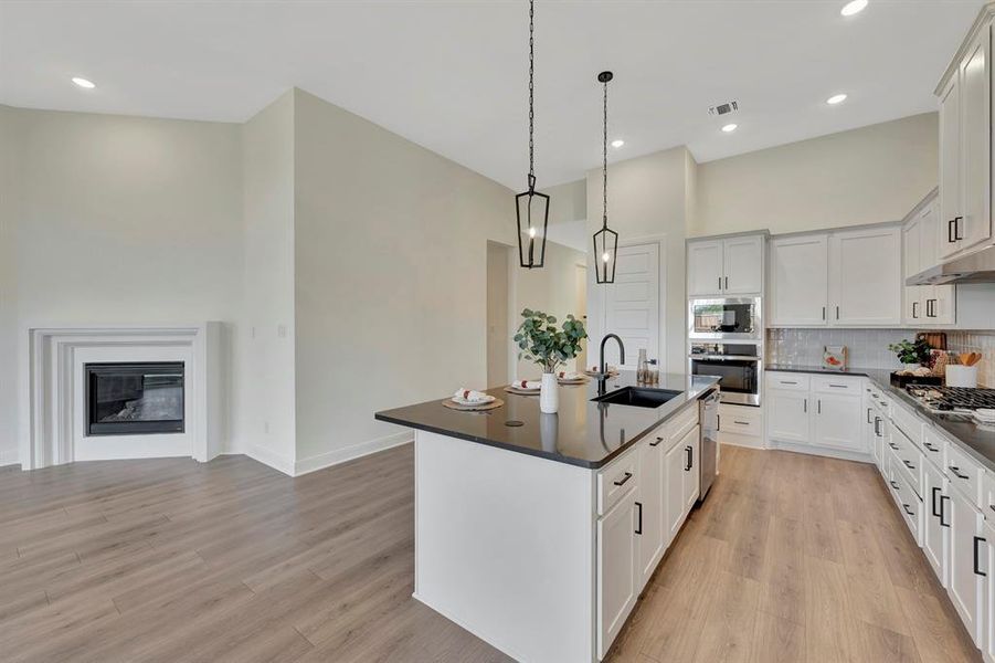 Furnished interior view inside a new home in South Pointe Cottage Series, Mansfield (Image 5). Furnished interior view inside a new home in South Pointe Cottage Series, Mansfield (Image 5).