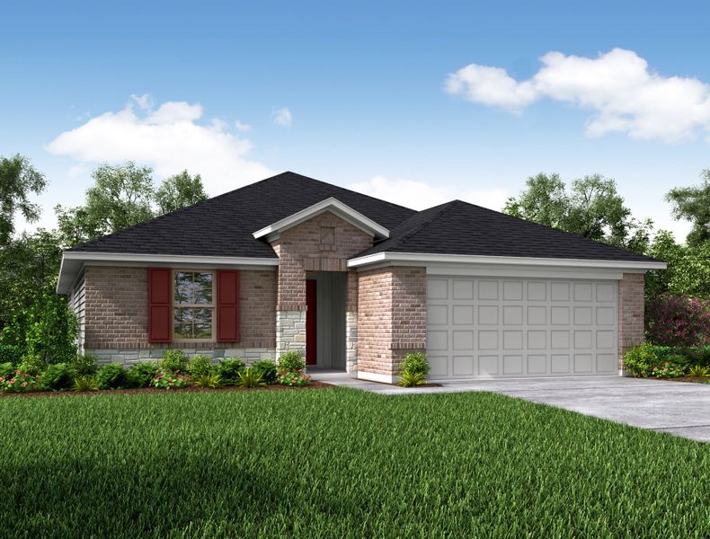 Representative exterior photo of a completed home built from the Brook by Beazer Homes in Laurel Landing: Landmark Collection, Alvin, TX (Image 20).