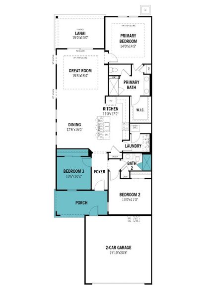 2D floor plan layout of this home in RiverTown - WaterSong, St. Johns, FL (Image 3). 2D floor plan layout of this home in RiverTown - WaterSong, St. Johns, FL (Image 3).
