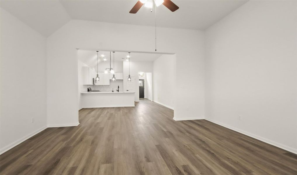 Open great room and dining area (*Photo not of actual home and used for illustration purposes only.) Open great room and dining area (*Photo not of actual home and used for illustration purposes only.)