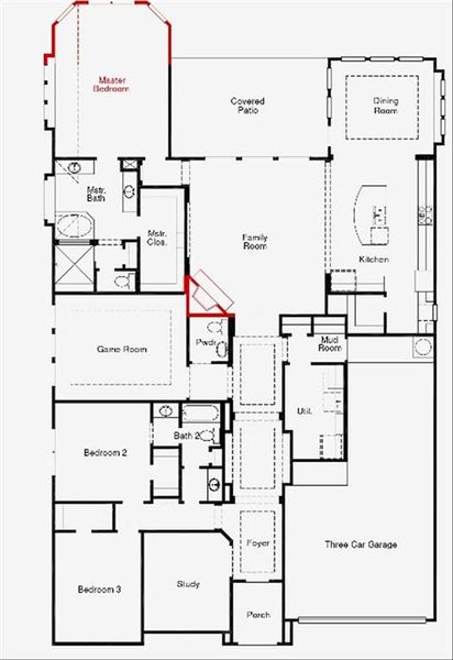 Double Oak II floorplan as built on 2213 Steed Run