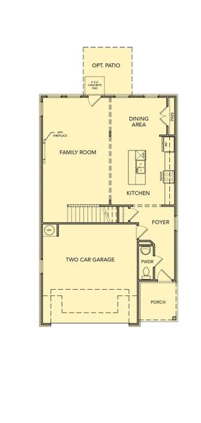 2D floor plan layout for the Bayberry by Kerley Family Homes in The View at Groover's Lake, Lithia Springs, GA (Image 5).