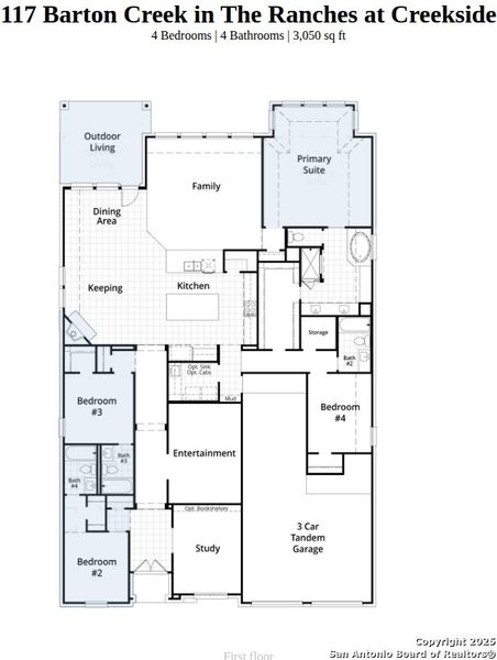 2D floor plan layout of this home in The Ranches at Creekside, Boerne, TX (Image 4). 2D floor plan layout of this home in The Ranches at Creekside, Boerne, TX (Image 4).