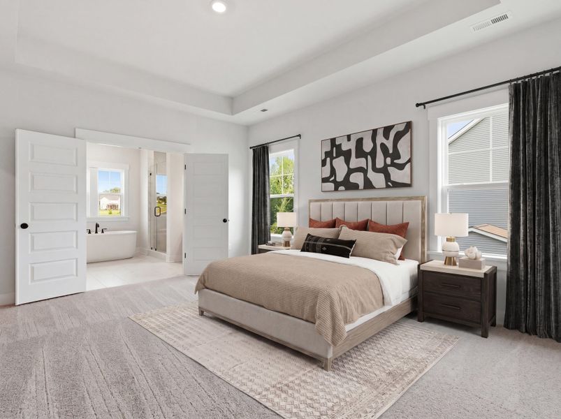 Representative furnished interior of a home built from the Roanoke - Vanguard Collection by Mungo Homes in Meadow Valley, High Point (Image 7).