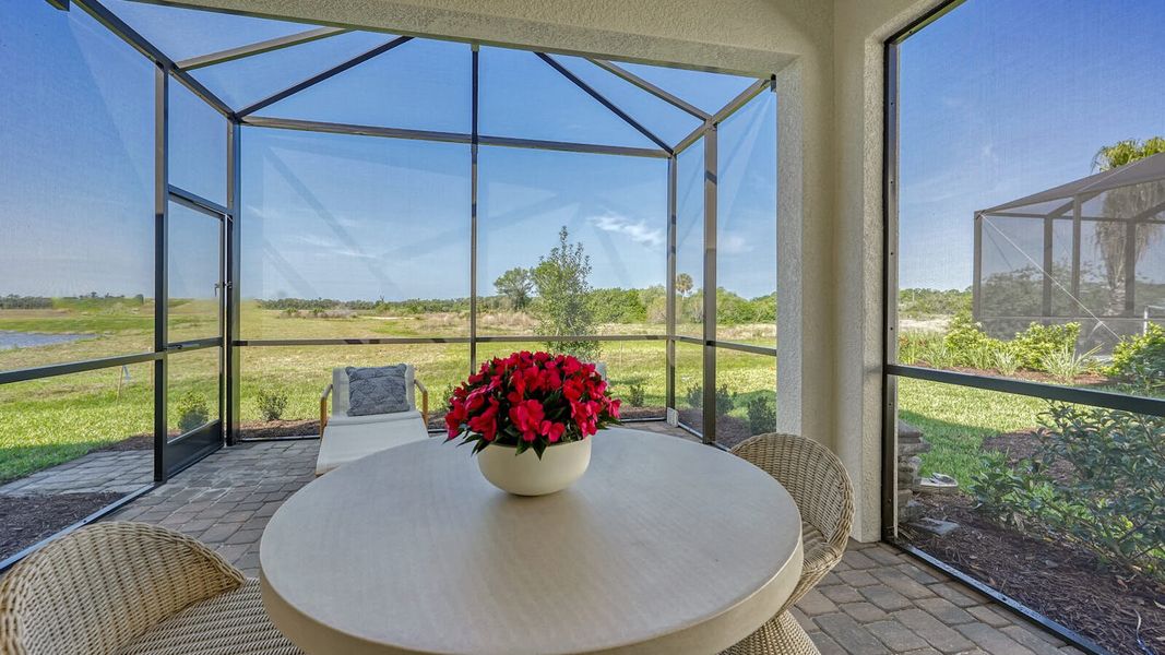 Exterior details and patio area of a home in Vistera of Venice, Nokomis (Image 21).