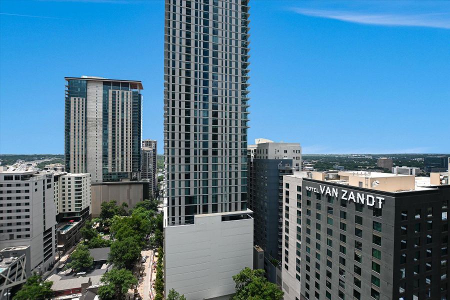 Front exterior of a new home in The Modern Austin Residences, Austin, TX, highlighting curb appeal (Image 1). Front exterior of a new home in The Modern Austin Residences, Austin, TX, highlighting curb appeal (Image 1).