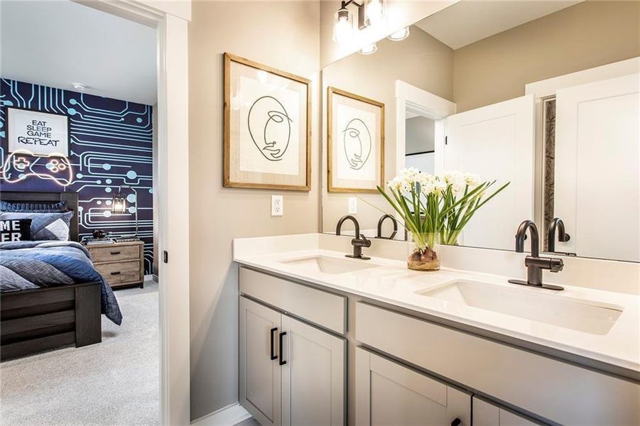 Furnished interior view inside a new home in Wisteria at GreenHouse, Marietta (Image 18).
