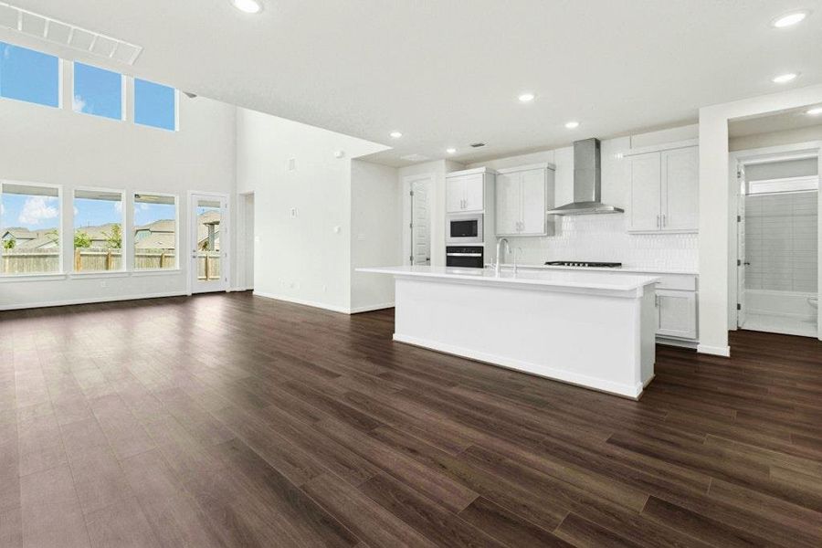 Furnished interior view inside a new home in Santa Rita Ranch, Liberty Hill (Image 8). Furnished interior view inside a new home in Santa Rita Ranch, Liberty Hill (Image 8).