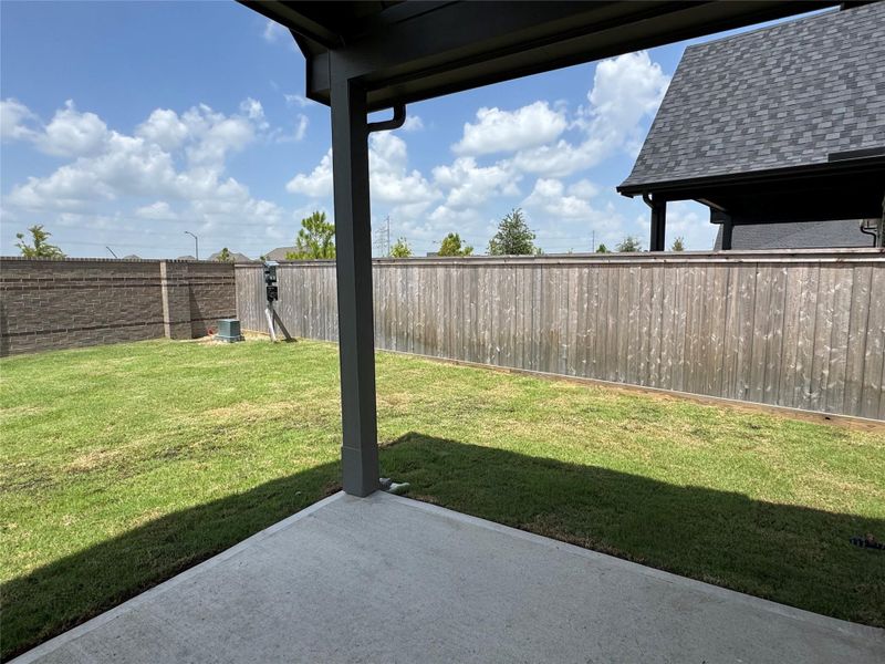 Exterior details and patio area of a home in Bridgeland 45', 50', 70', Cypress (Image 2). Exterior details and patio area of a home in Bridgeland 45', 50', 70', Cypress (Image 2).