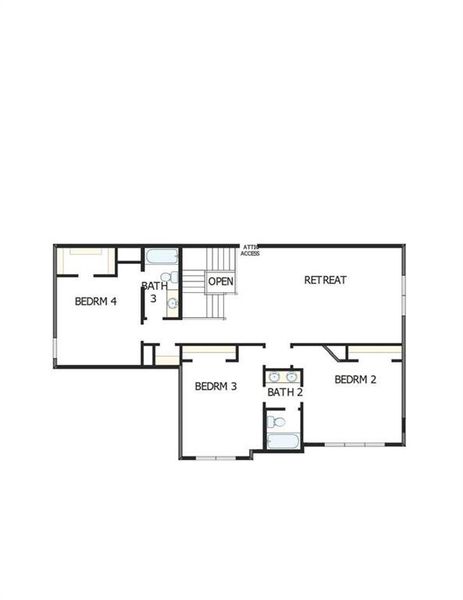 2D floor plan layout of this home in Havencroft, Woodstock, GA (Image 4).