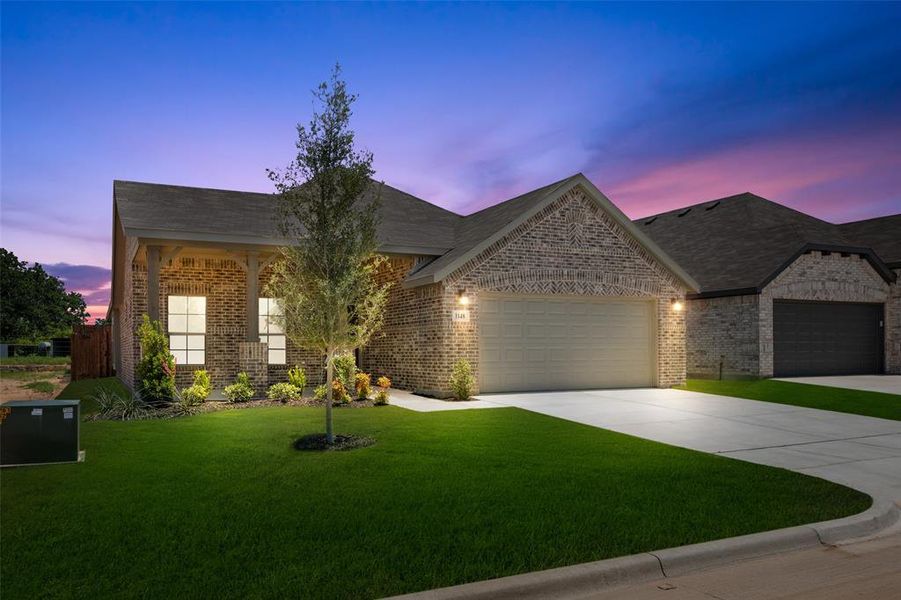 Front exterior of a new home in Pirate Village, Granbury, TX, highlighting curb appeal (Image 20). Front exterior of a new home in Pirate Village, Granbury, TX, highlighting curb appeal (Image 20).