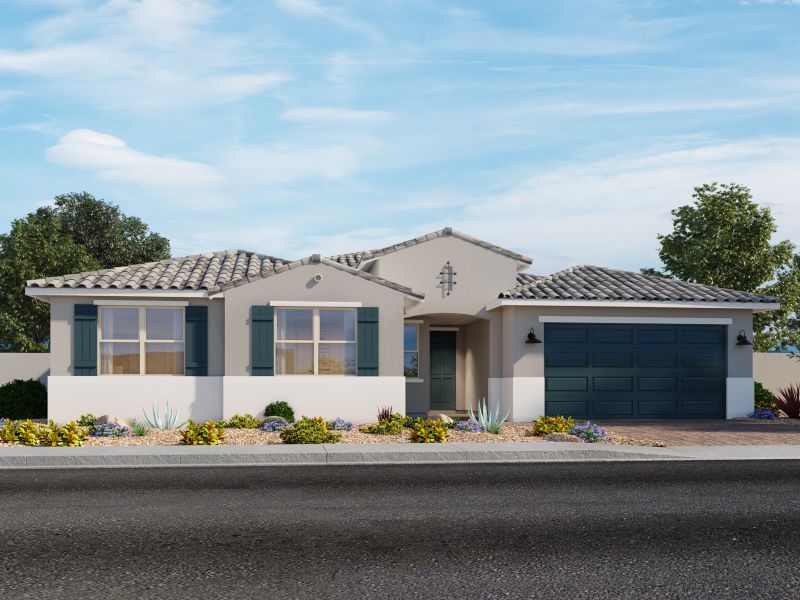 Representative exterior photo of a completed home built from the Roman by Meritage Homes in Paloma Creek - Signature Series, Surprise, AZ (Image 3).