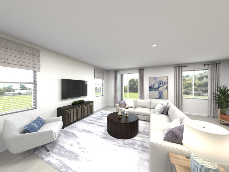 Furnished interior view inside a new home in Kings Creek - Signature Series, Jacksonville (Image 6). Furnished interior view inside a new home in Kings Creek - Signature Series, Jacksonville (Image 6).