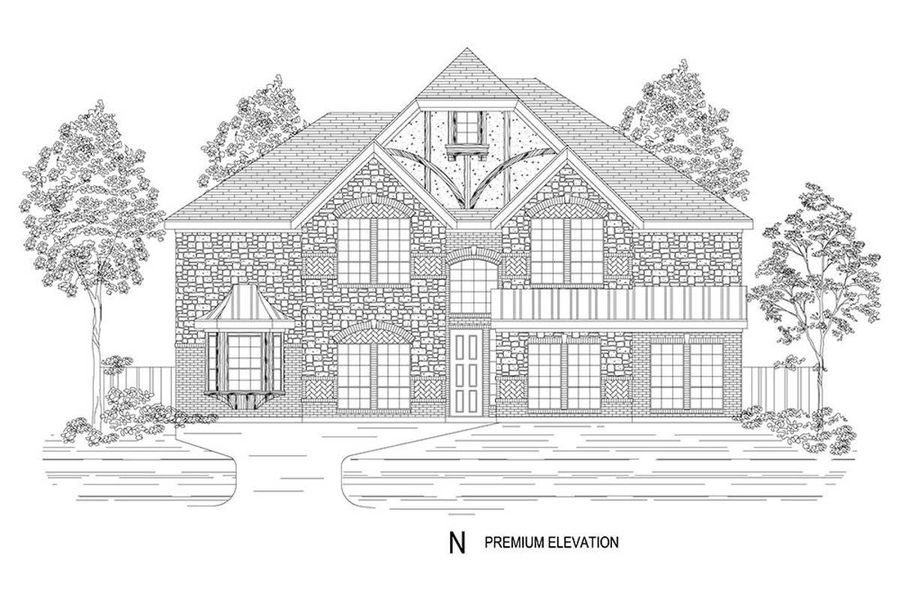 Representative rendering of the exterior for the Brentwood 3FSW (w/Media) by First Texas Homes (Image 18).