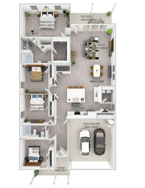 2D floor plan layout for the Ledoux by D.R. Horton in Brookwater, Texas City, TX (Image 1). 2D floor plan layout for the Ledoux by D.R. Horton in Brookwater, Texas City, TX (Image 1).