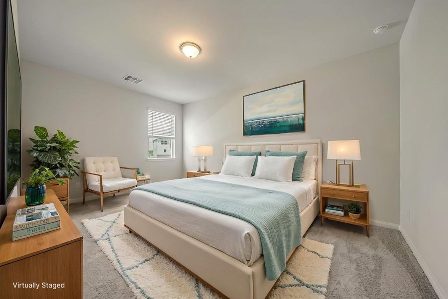 Bedroom 2 with ensuite Virtually Staged
