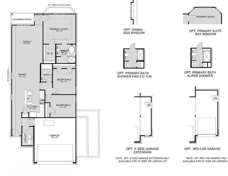 2D floor plan layout for the The Aspen by Legend Homes in Granger Pines, Conroe, TX (Image 3).
