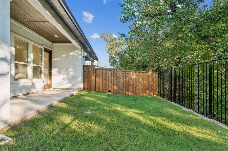 Each unit has its own fenced yard.
