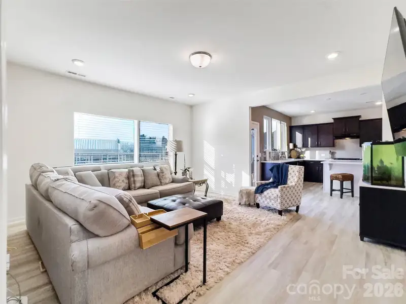 Family room w/ kitchen in the back