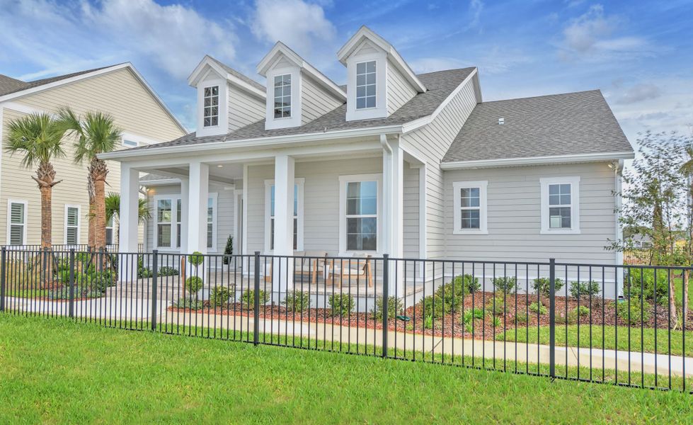 Front exterior of a new home in Seven Pines, Jacksonville, FL, highlighting curb appeal (Image 2).
