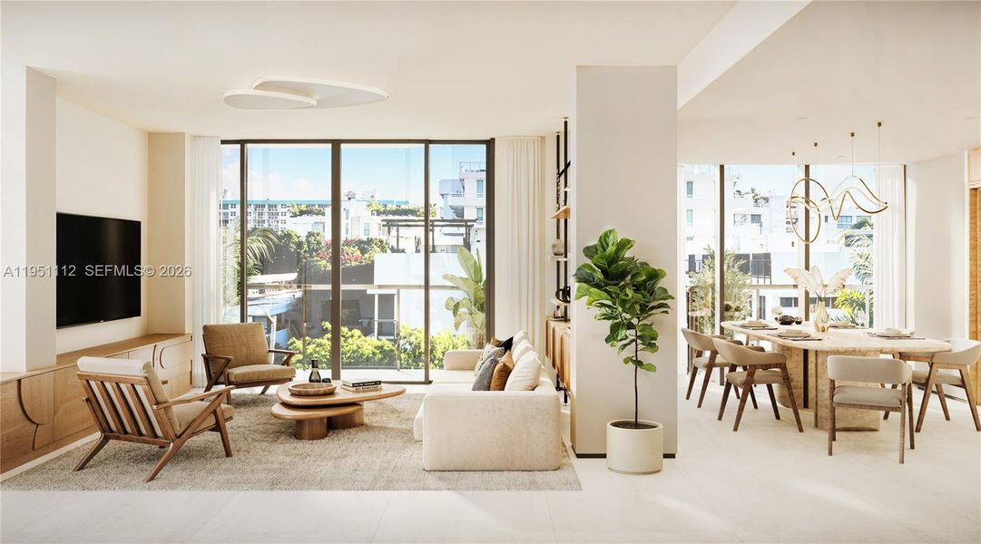 Furnished interior view inside a new home in , Bay Harbor Islands (Image 9).