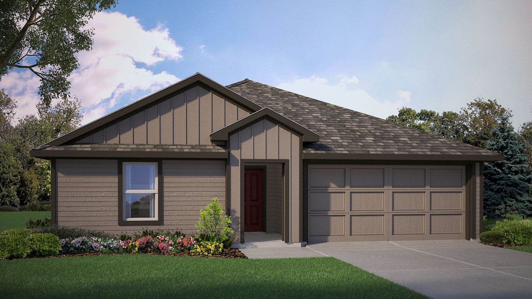 Representative exterior photo of a completed home built from the Bailey by D.R. Horton in Longhorn Estates, Fort Worth, TX (Image 4).