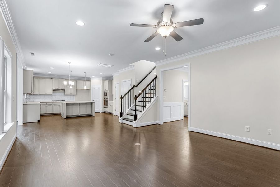 Representative furnished interior of a home built from the Kendall Lux by Keystone Homes NC in Weybridge, Burlington (Image 6).