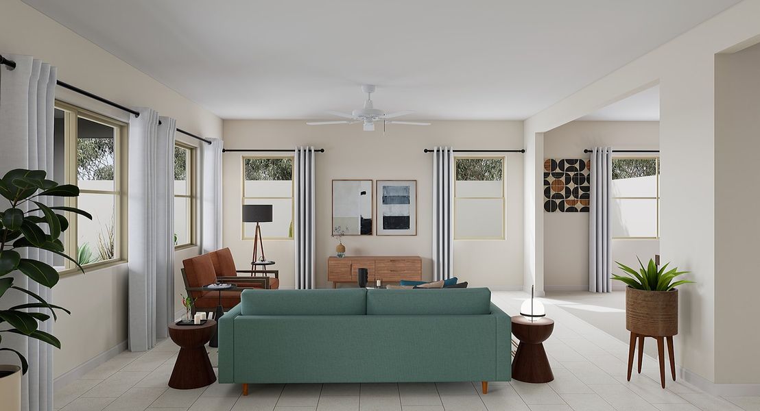 Representative furnished interior of a home built from the Sabino Plan 4506 by Tri Pointe Homes in Waterston Central, Gilbert (Image 7).