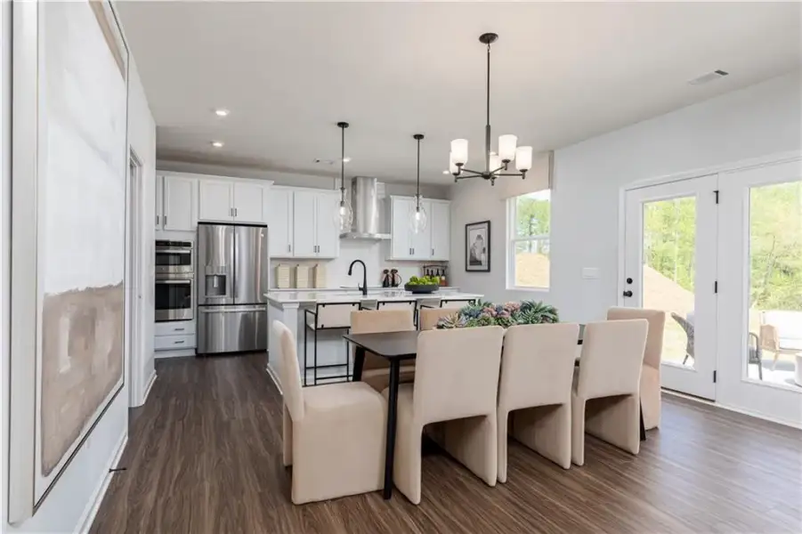 Furnished interior view inside a new home in Croftside Single Family Homes, Powder Springs (Image 17). Furnished interior view inside a new home in Croftside Single Family Homes, Powder Springs (Image 17).