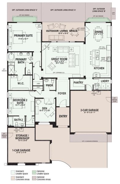 2D floor plan layout of this home in Robson Ranch Arizona, Eloy, AZ (Image 2). 2D floor plan layout of this home in Robson Ranch Arizona, Eloy, AZ (Image 2).